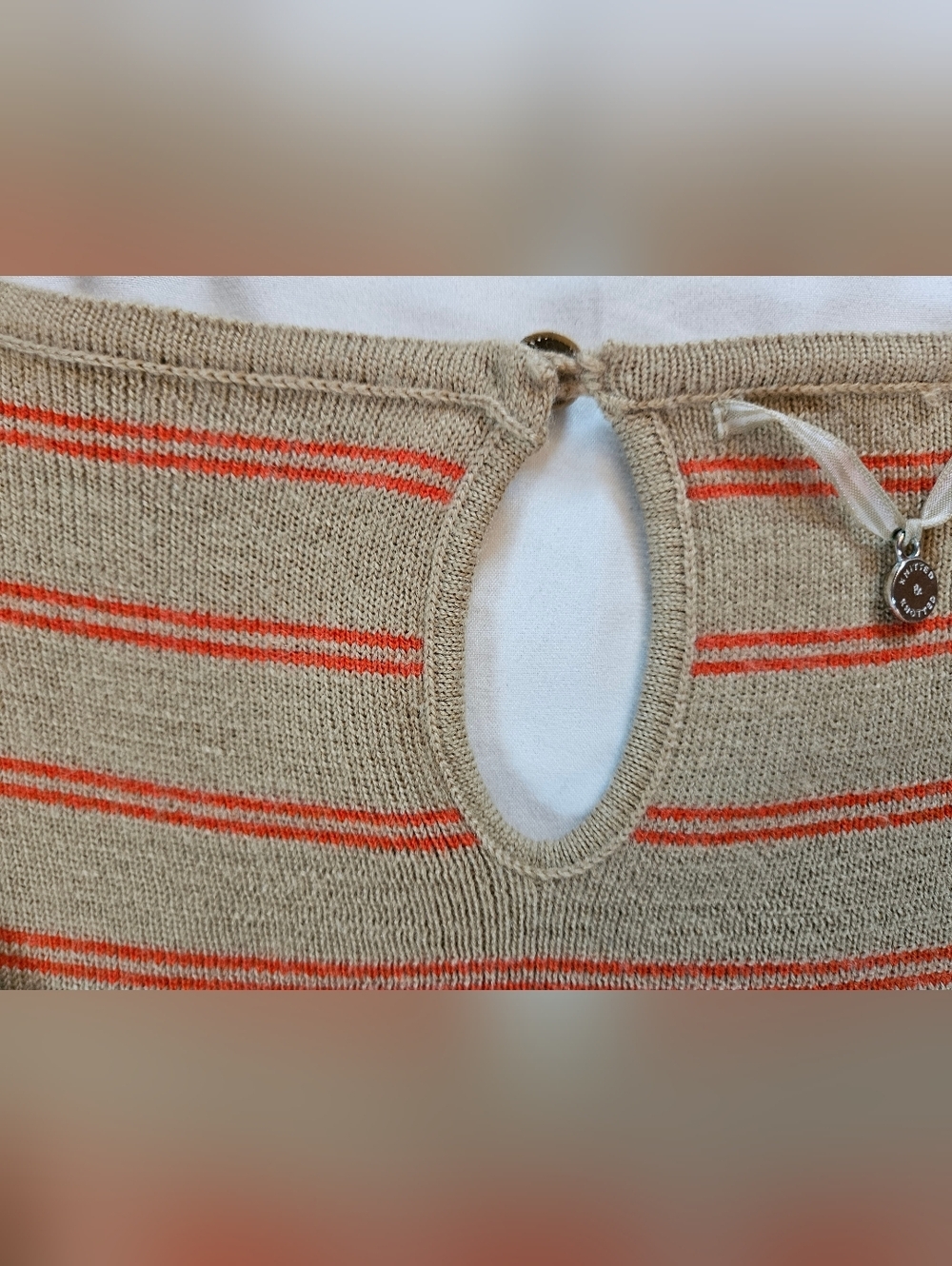 Anthropologie Womens Tan And Orange Striped Elodie Sweater Dress Size Small - Picture 5 of 15